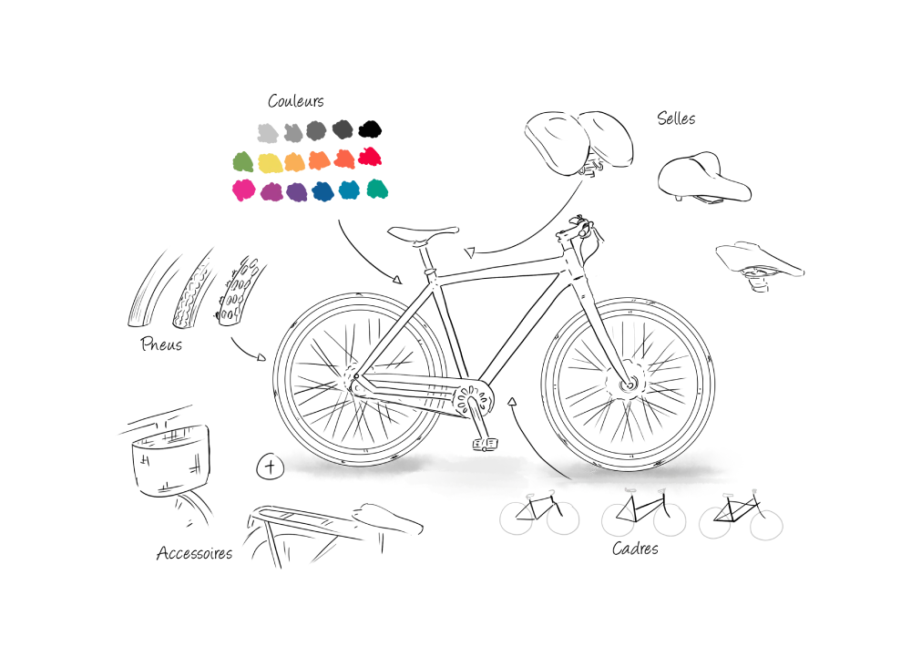 Image vélo sans couleur et d'une palette de couleur