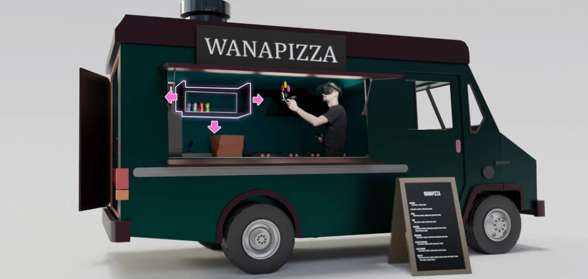 Configuration d'un camion pizza en réalité virtuelle