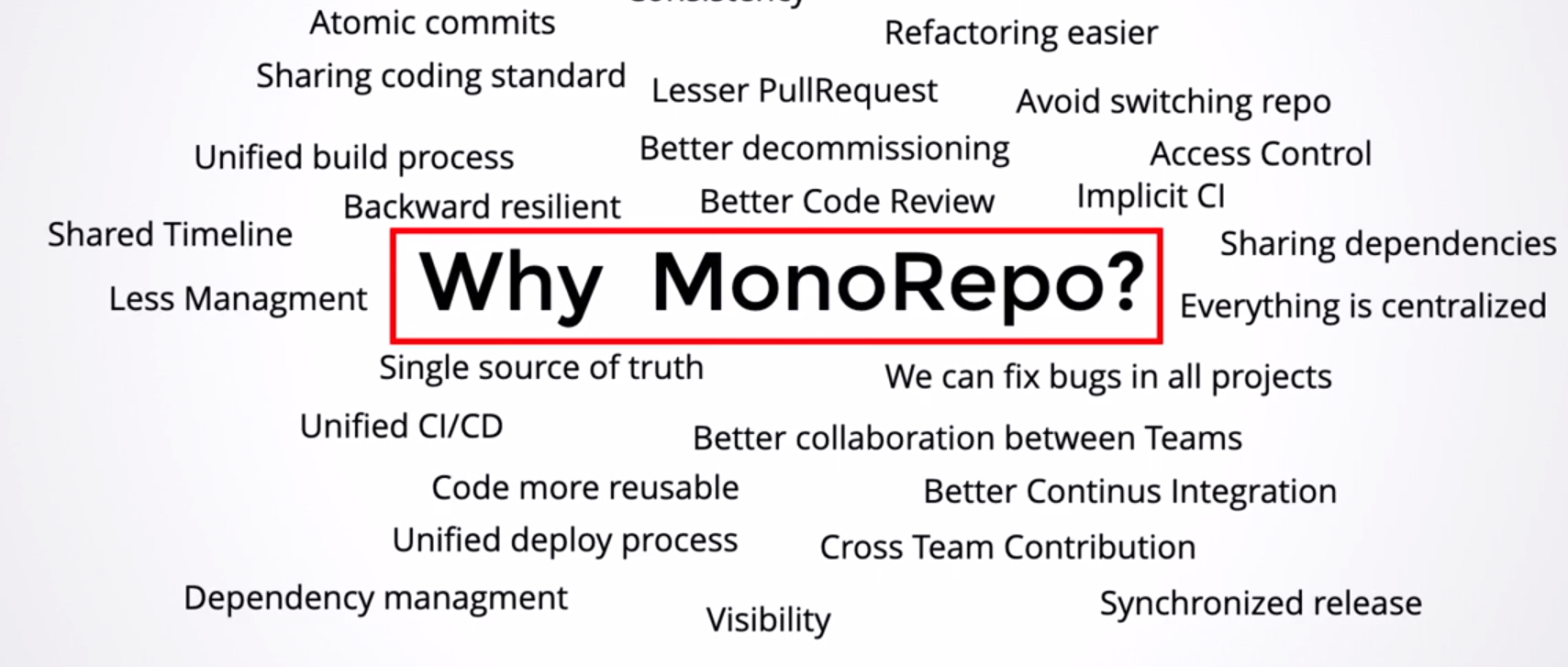 Why MonoRepo ?